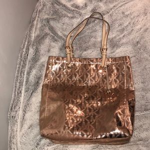 Michael Kors Rose Gold Metallic Bag — gently used